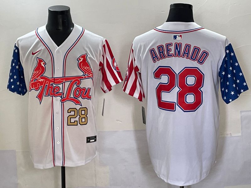 Men 2025 St.Louis Cardinals #28 Arenado White a generation of national flags Joint Name Nike MLB Jersey style 2